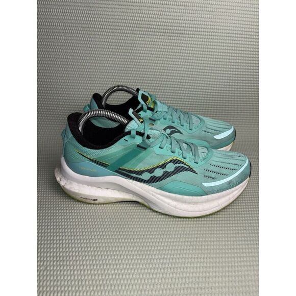 Saucony Tempus Running Athletic Shoes Sneakers Women's Size 9.5 Cool Mint/Acid - Picture 1 of 9